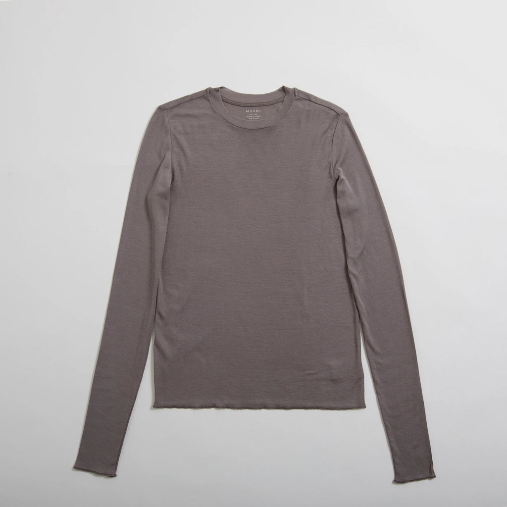 100% Silk Crew Neck Long Sleeve Top