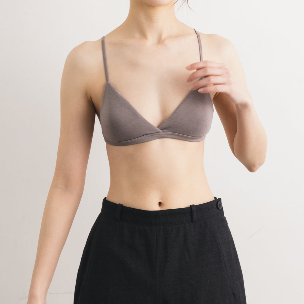 100% Silk Bralette in Taupe