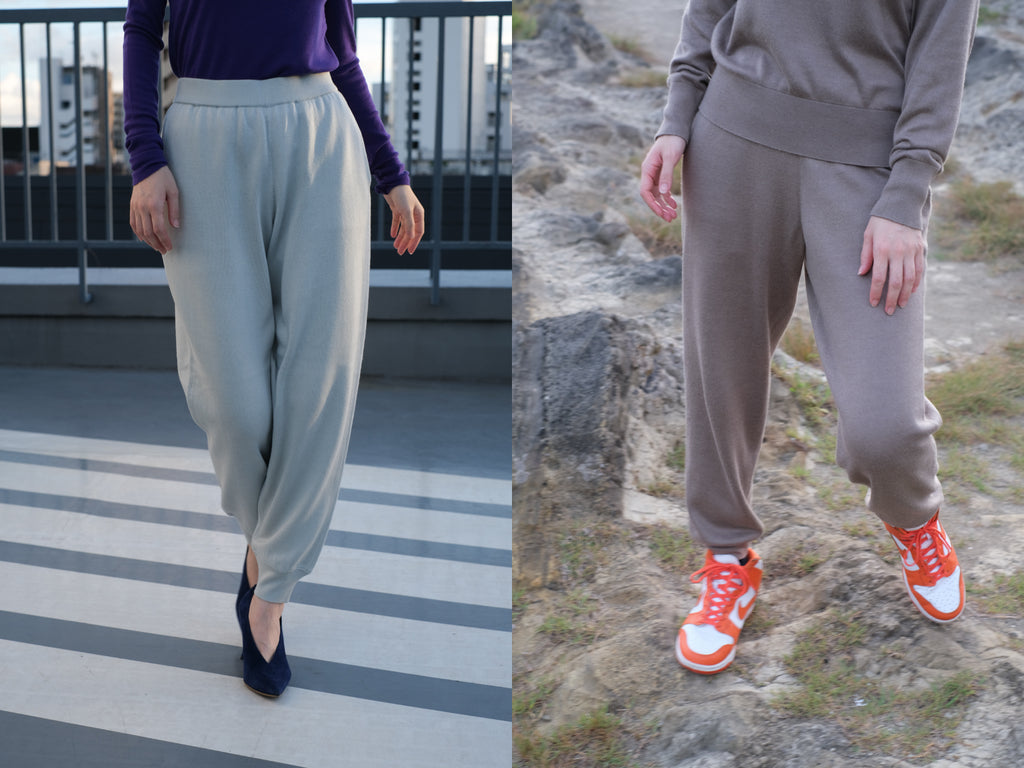 Brushed Silk Knit Jogger Pants - 2 sizes, 3 colors