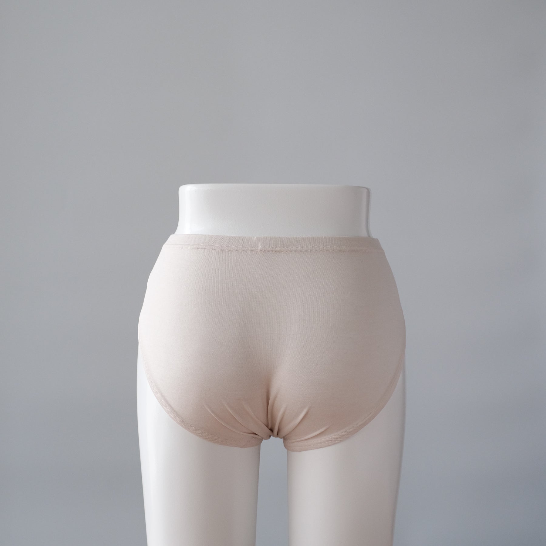 100% Silk Mid-Rise Panties Without Leg Band in Ecru