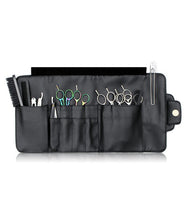 Load image into Gallery viewer, Stylish Hairdressing Scissor Case -Designer Hairdressers Tool Roll in Shiny Black