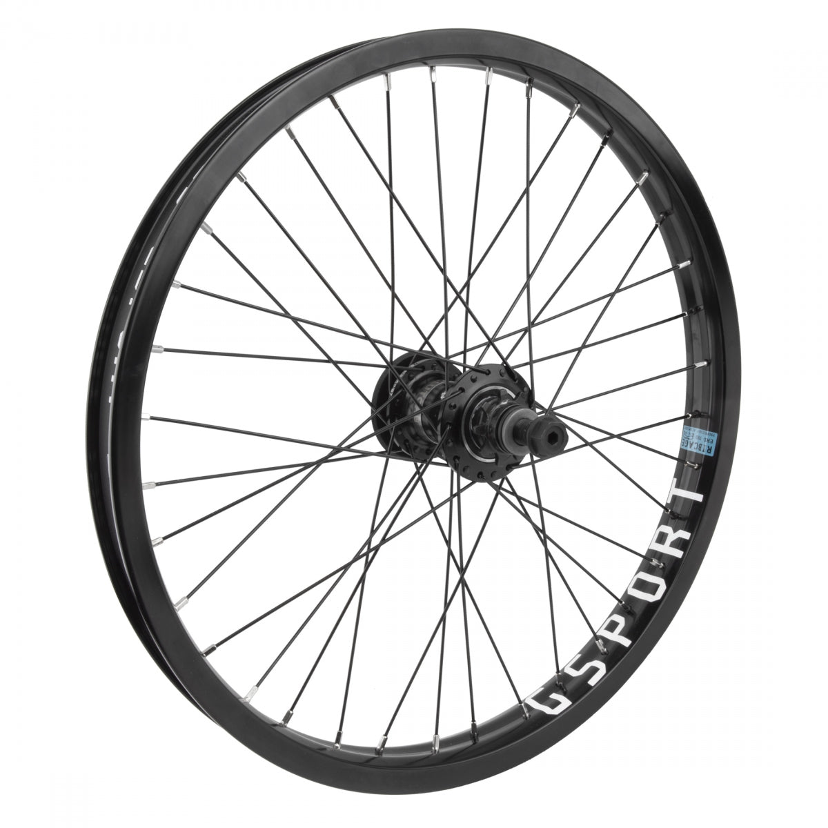 Odyssey Freecoaster Rear Wheel, Hazard Lite Black Rim, 36H, Clutch v2 Black  Hub, 1sp Gears w9T Driver, B/O 14mm LHD Axle