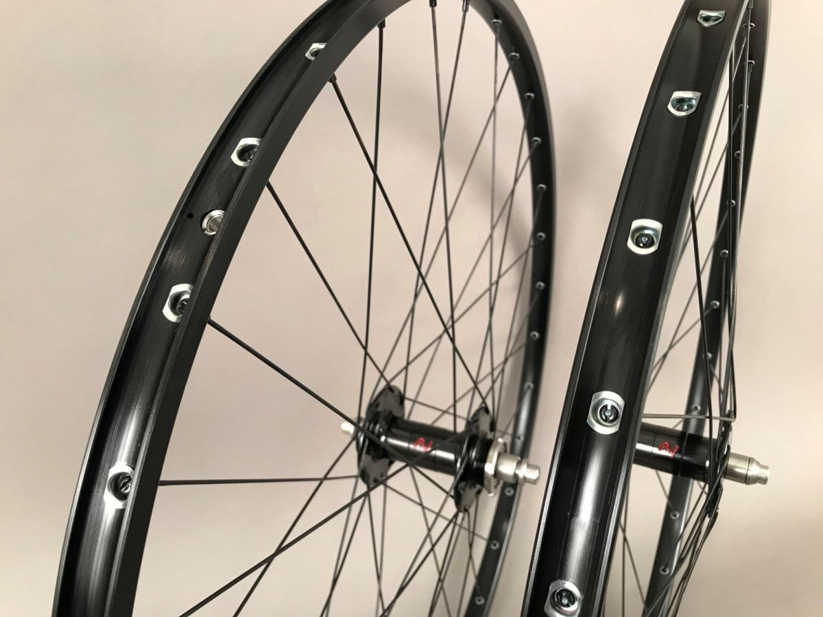 H Plus + Son TB14 Black Rims - Phil Wood Track Hubs Wheelset