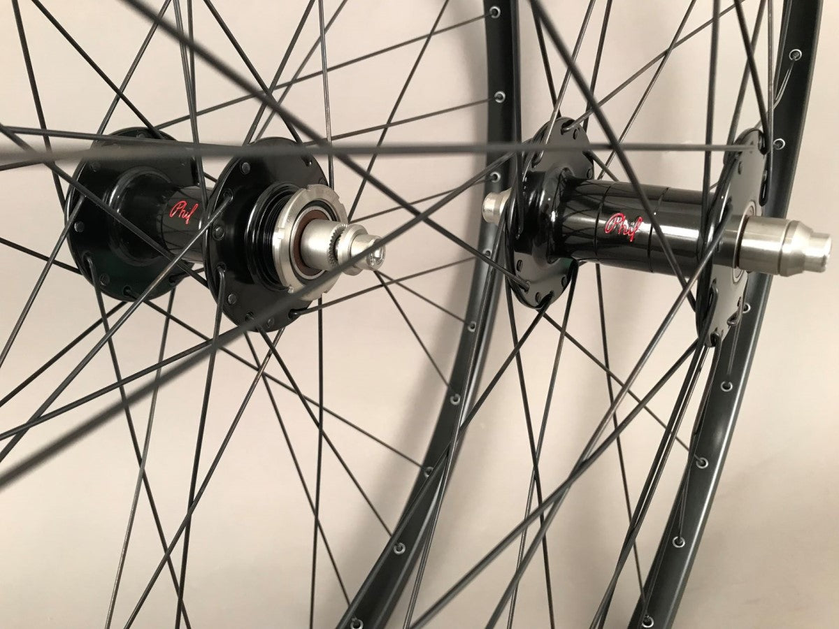 H Plus + Son TB14 Black Rims - Phil Wood Track Hubs Wheelset