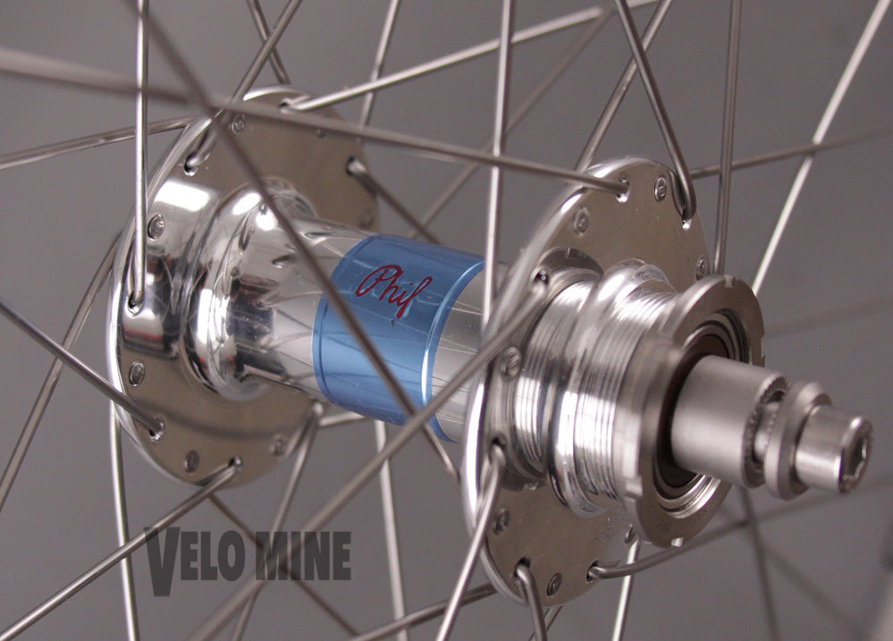 H + Plus Son Archetype Polished Phil Wood Track hubs Wheelset