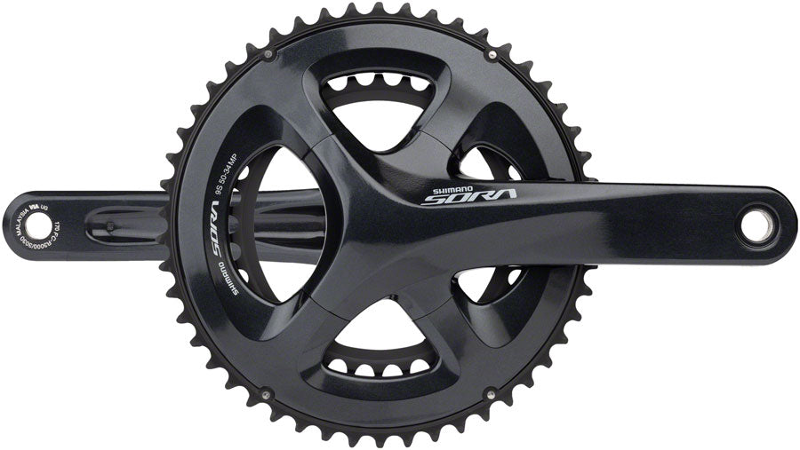 Shimano Sora FC-R3000 Crankset - 165mm, 9-Speed, 50/34t, 110 Asymmetric BCD, Hollowtech II Spindle Interface, Gray