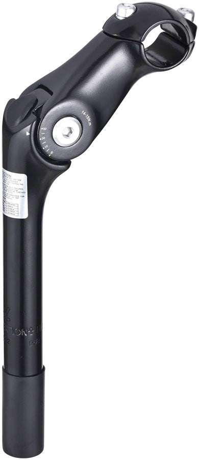 Zoom Quick Comfort Adjustable Stem - 90mm, 25.4 Clamp, Adjustable  80-150deg, 25.4-24tpi Quill, Aluminum, Black