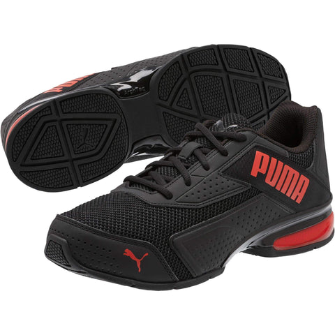 puma black high risk red shoes