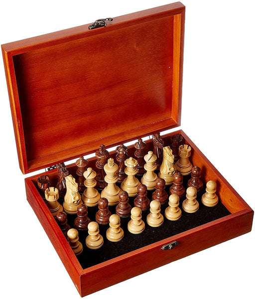 French Staunton Chess Set - Weighted Pieces & Walnut Wood Board 14.75 in.