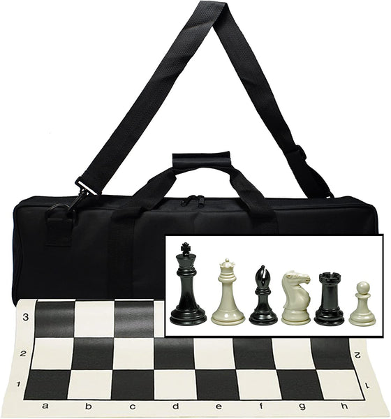 WE Games Ultimate Tournament Chess Set with NEW Red Silicone Chess Mat, Red  Canvas Bag & Super Triple Weighted Chessmen with 4 King