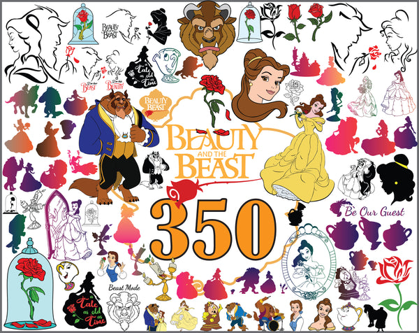 Download Beauty and The Beast Bundle SVG,dxf,png,Digital download, Instant down - Lovesvg.net