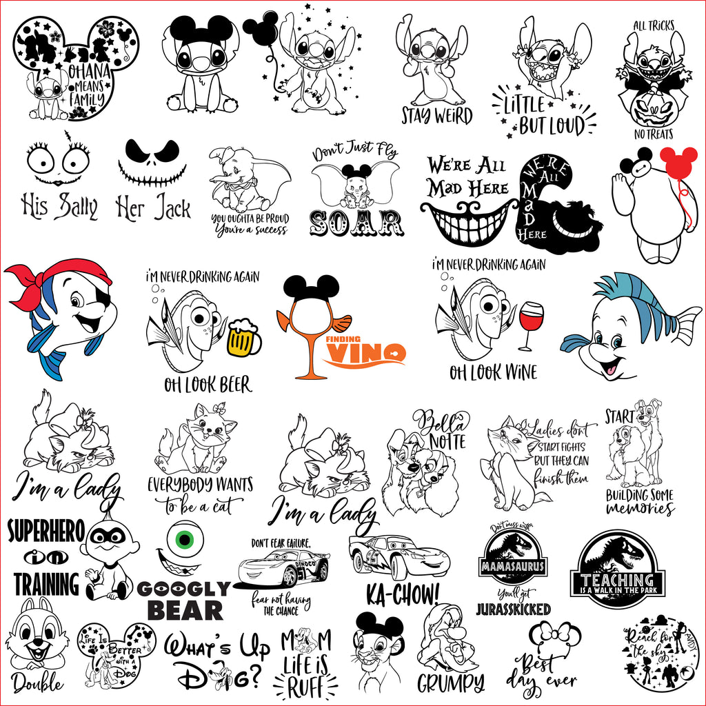 Download Mega Disney Bundle SVG,DXF,PNG,Digital download, Instant download - Lovesvg.net