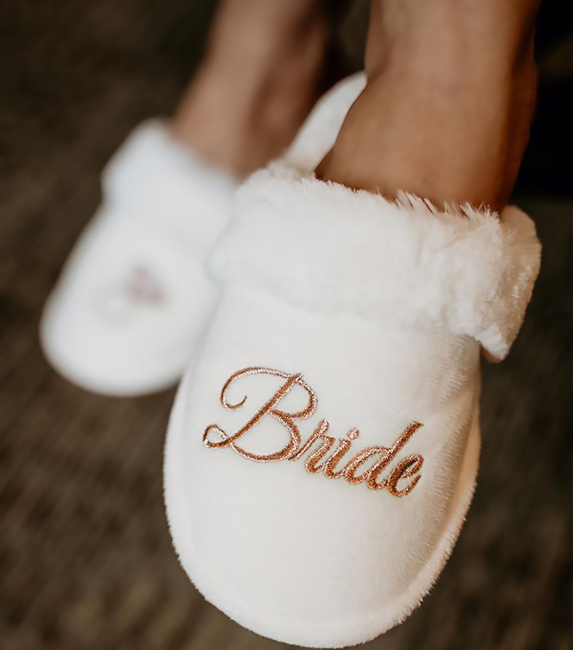 Bride Slipper | Furry House Slippers for Women | Wedding Shoes for Bride, Bridal Wifey Slippers | Bride Tribe Bridesmaid Gifts & Proposal Box – Heather & Willow