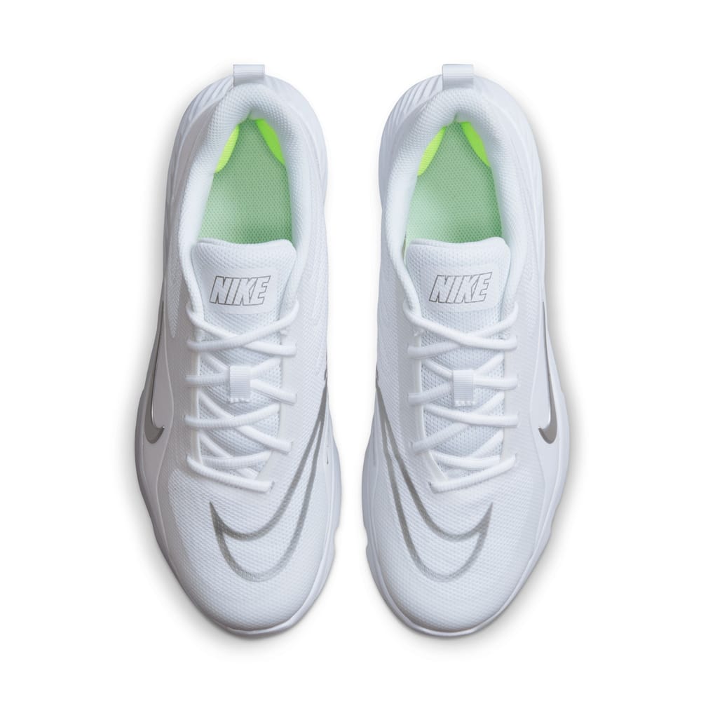 Nike Alpha Huarache 8 Pro Turf White/Silver Lacrosse Cleats