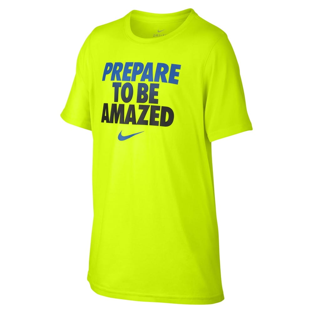 Nike Dri-Fit Legend Prepare To Be Amazed Volt Boy's Training Shirt ...