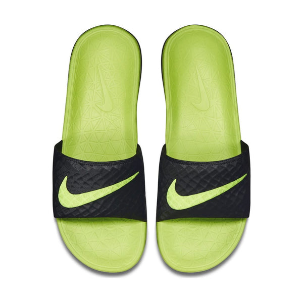 green and black nike slides