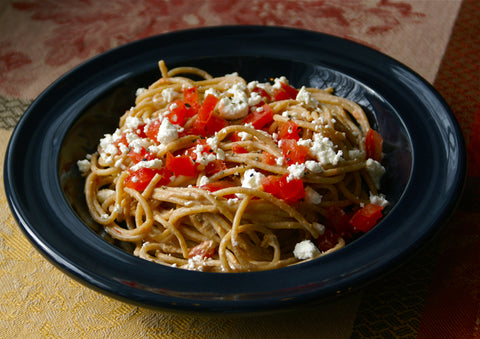 Pasta with Olive Tapenade, Feta, and Tomato Recipe 