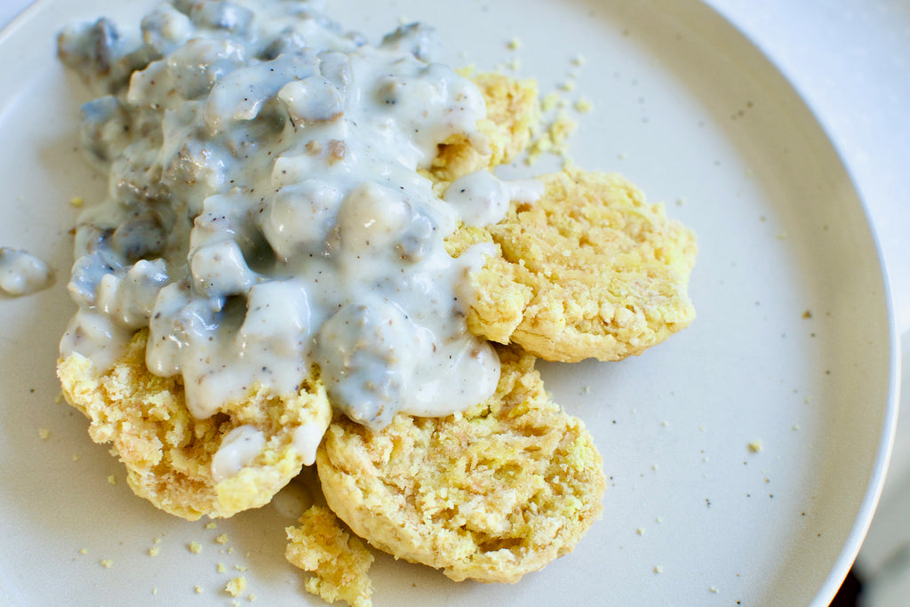 Quick and Tasty Mustard Biscuits and Gravy