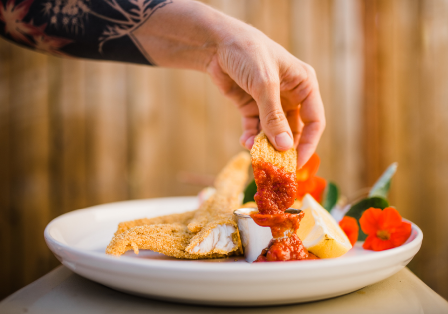 CAJUN-STYLE FRIED CATFISH RECIPE WITH PORTLAND ORGANIC COCKTAIL SAUCE