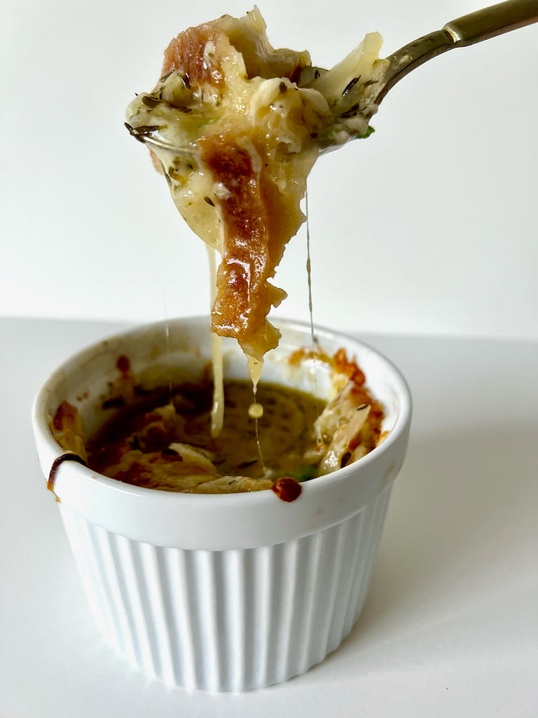 French Onion Soup with Worcestershire Sauce