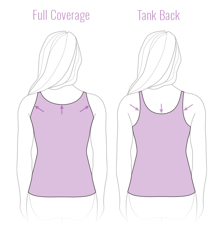 The difference between full back coverage and tank style back