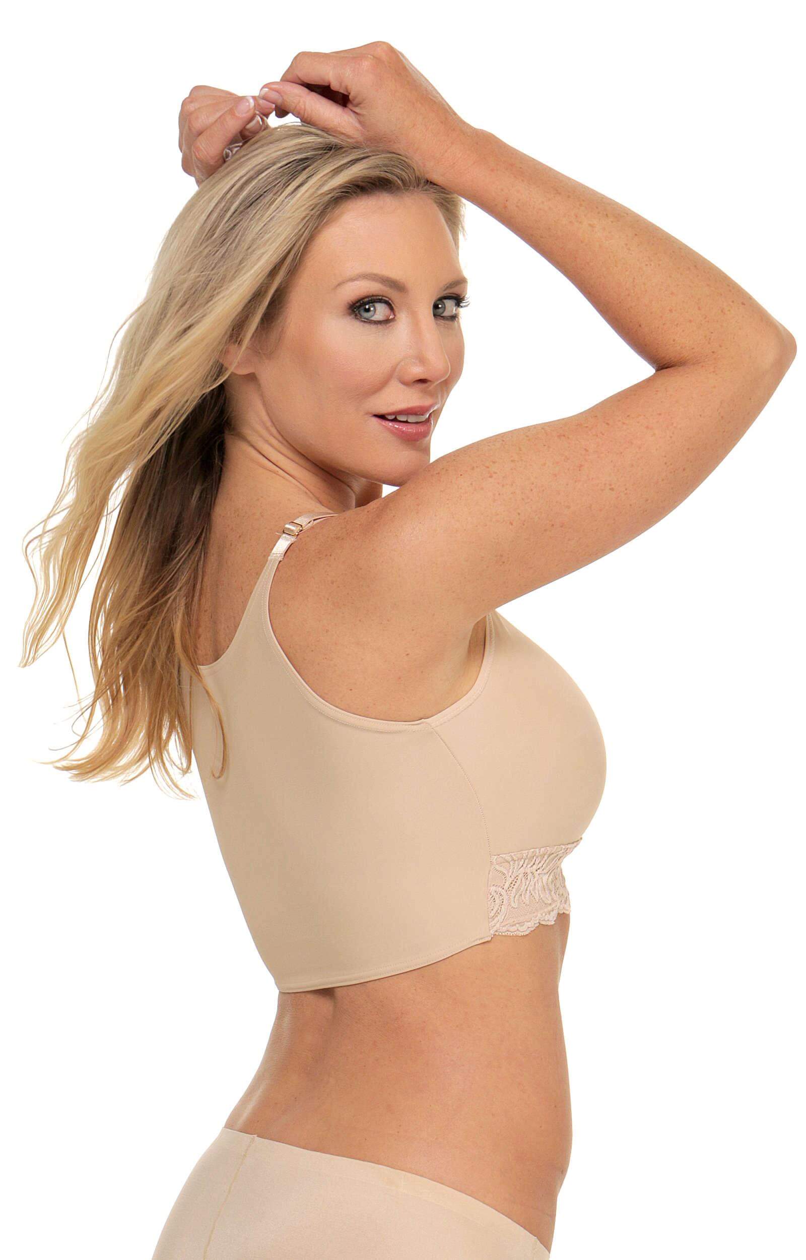 Lace Camisole and Bra w/ Full Coverage Back, w /Peek-a-boo hem, Lace Across  Cups - Shapeez Canada
