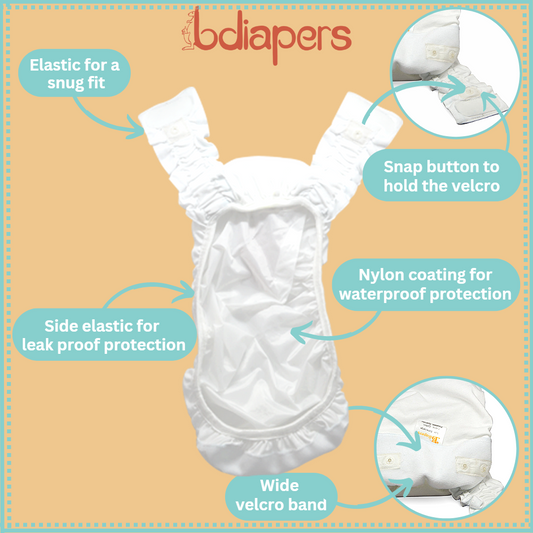 Newborn Hybrid Cloth Diaper Cover with Disposable Nappy Pads