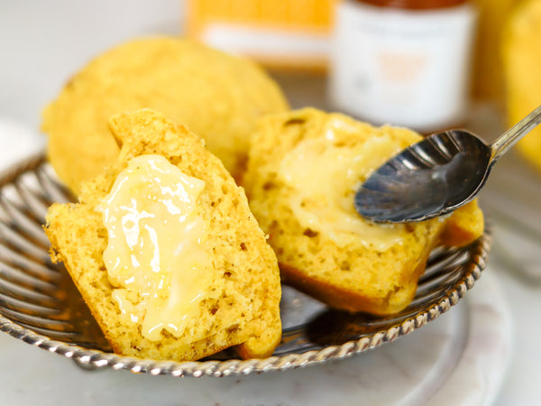 Cornbread muffins with smoked honey butter