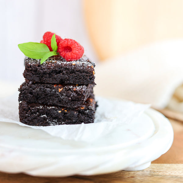 Delicious and freshly baked raspberry brownies