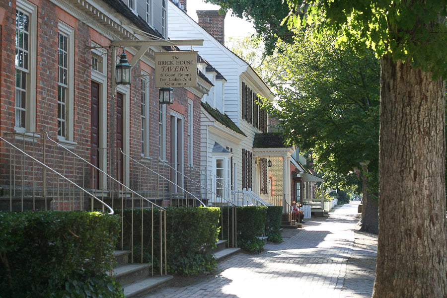 Colonial Williamsburg street scene of buildings