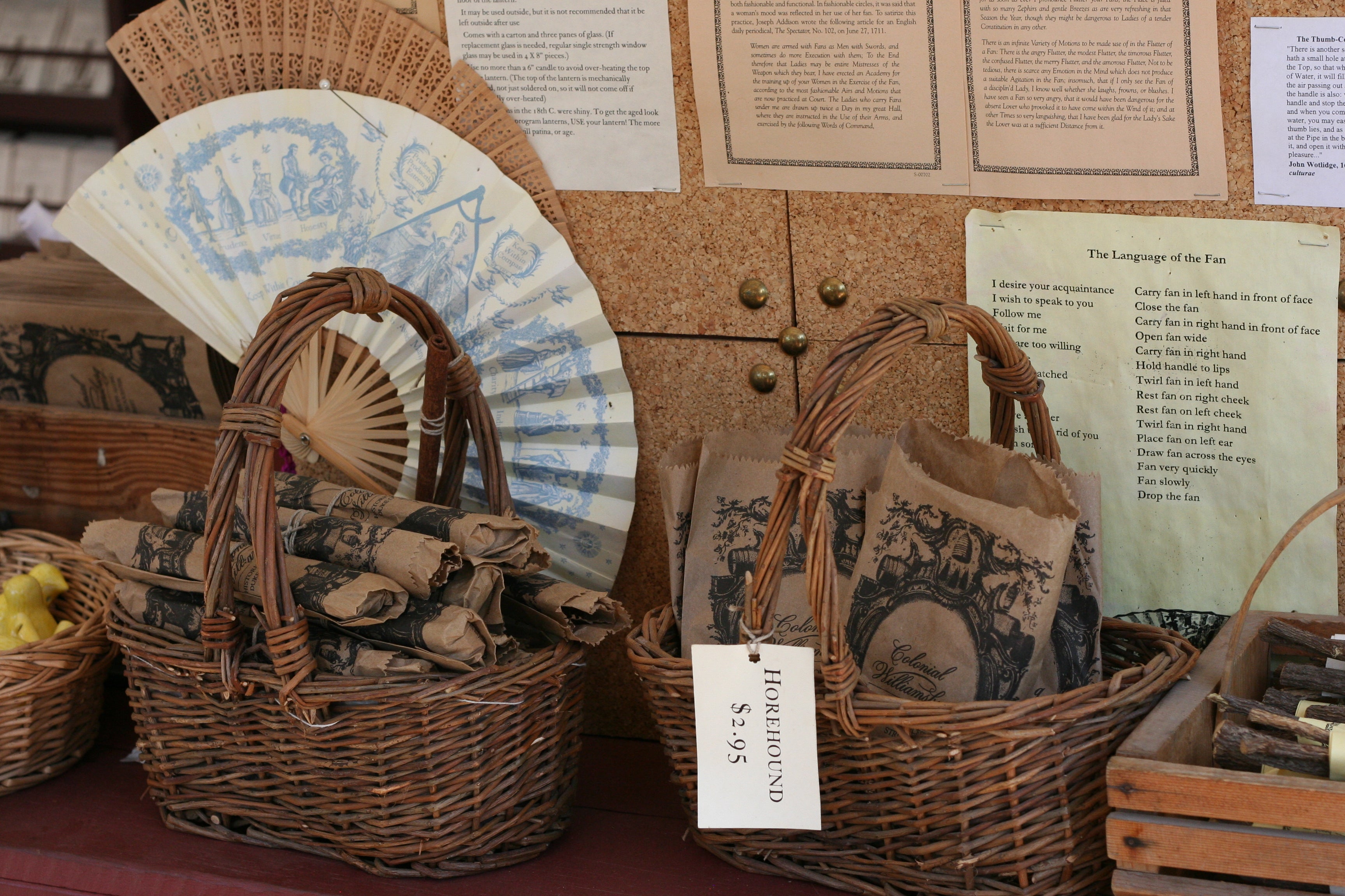 Herbs and Fan at Gift Shop in Colonial Williamsburg