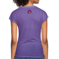 USA Rainbow Women's Tri-Blend V-Neck T-Shirt w/Logo on Heart and Back Label - purple heather