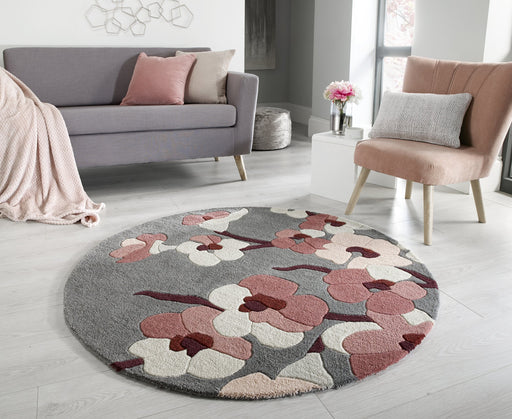 Taalkunde Flipper Tutor Infinite Blossom Charcoal/Roze rond— decofinity.nl