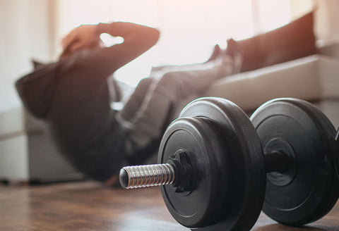 workout at home with dumbbells