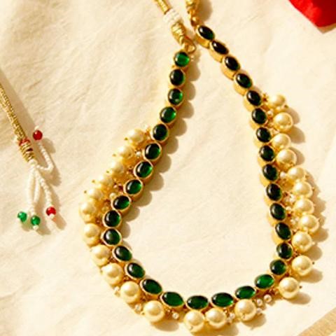 Gold Plated Green Spinel Necklace