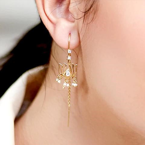 Lotus Drop Sui Dhaga Earrings