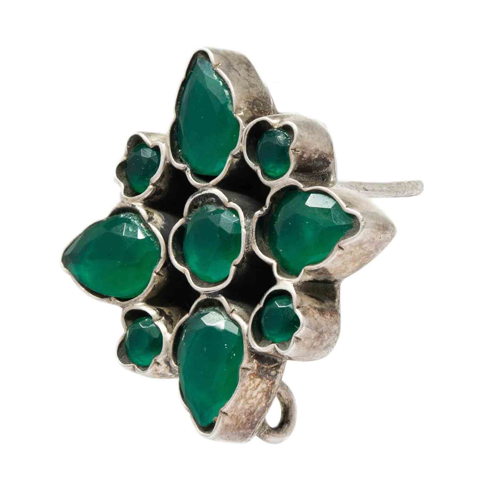 Unniyarcha 92.5 Sterling Silver Green Floral Studs – Unniyarcha Jewellery
