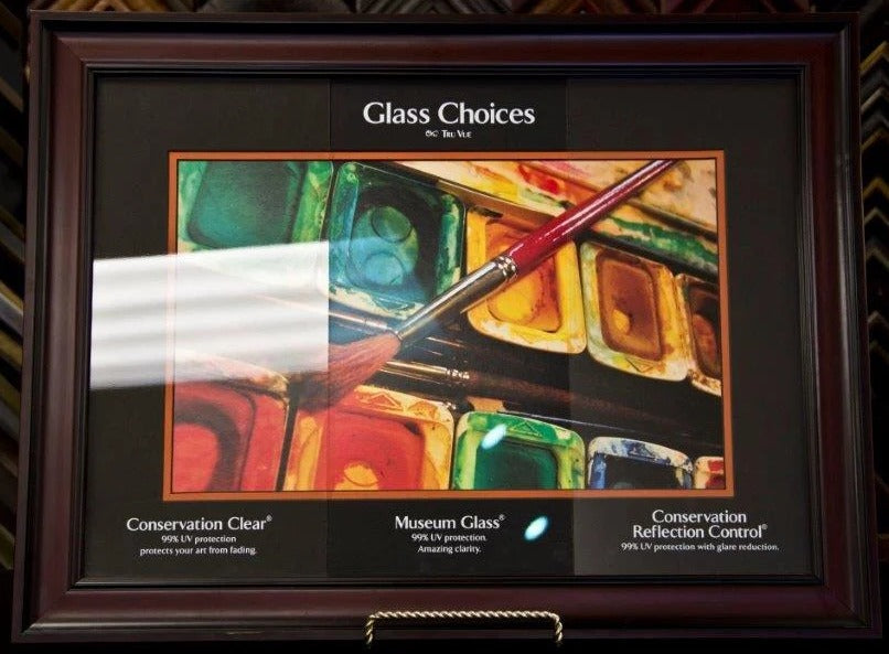 UV Conservation vs Museum Glass vs UV Non-reflective glass