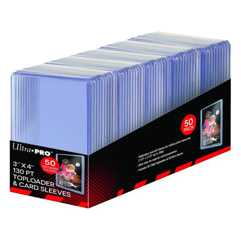 3 x 4 inches Super Thick 130pt Toploader with Thick Card Sleeves