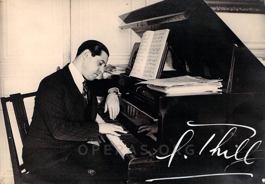 Georges Thill (1897-1984) at home, rehearsing at the piano