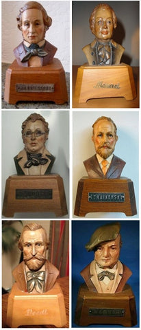 Vintage Composer Toy Music Boxes by ANRI Toriart, Italy
