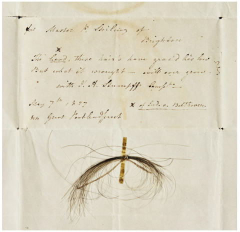 A lock of Beethoven's Hair sold in auction