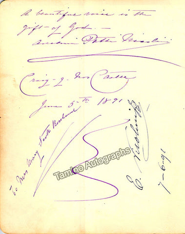 Adelina Patti & Ernesto Nicolini Signed Album Page 1891