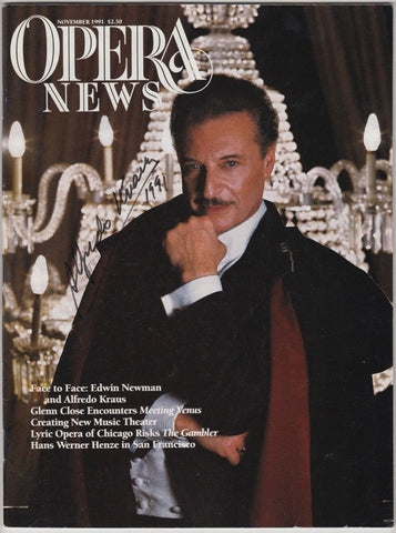 Opera News magazine signed by Alfredo Kraus