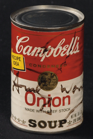 Andy Warhol signed soup can