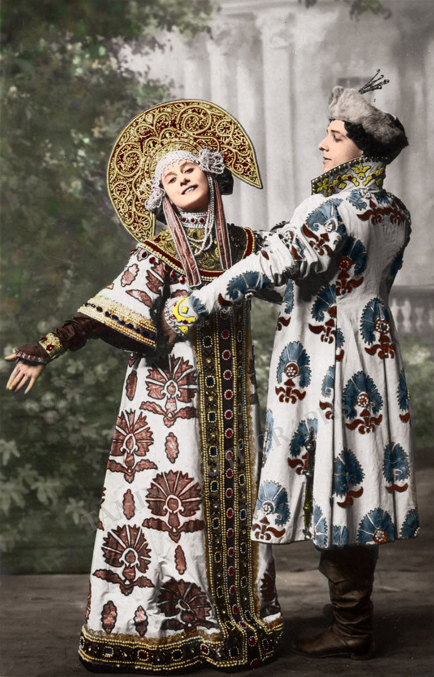 Anna Pavlova dancing in Russian traditional custom