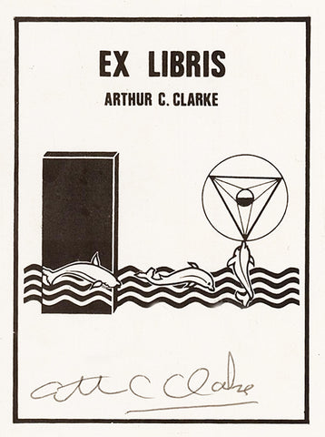 Arthur C. Clarke signed personal bookplate