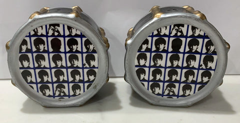 Beatles salt and pepper shakers in drum shapes