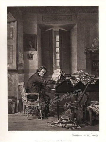 Beethoven in his Study Engraving