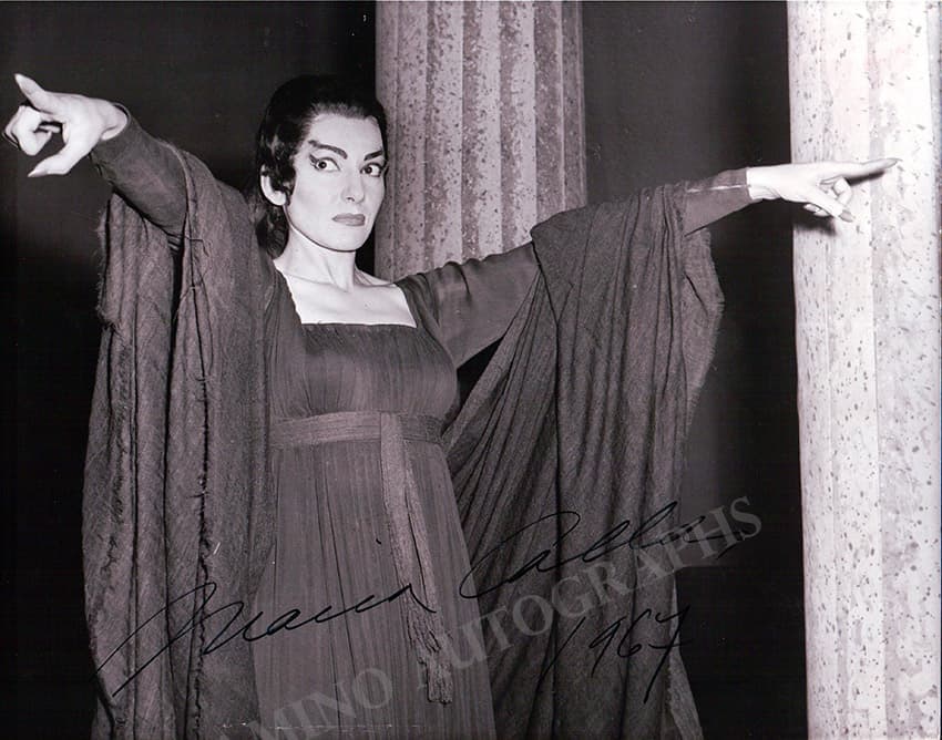 Maria Callas signed photo as Medea